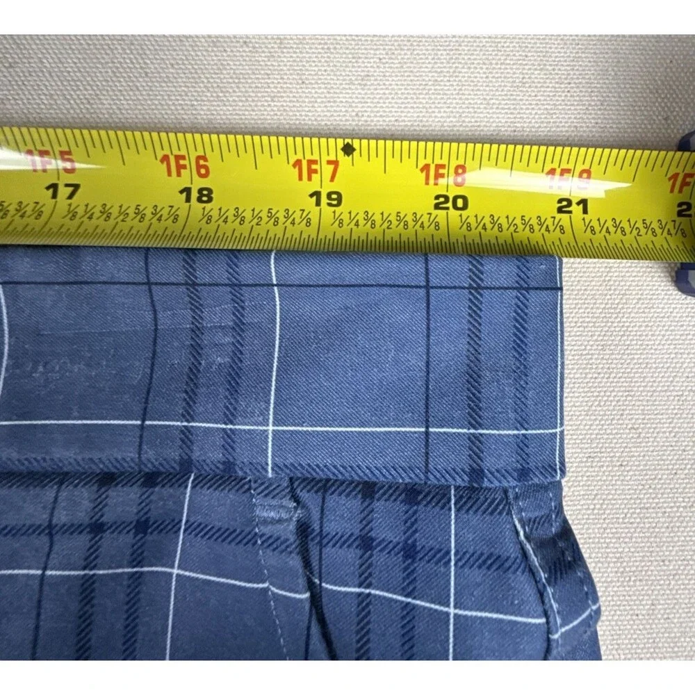 Pebble Beach Performance Men's Golf Shorts Blue Plaid Size 42 Moisture Wicking